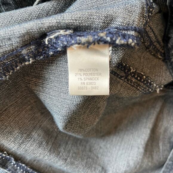 CJ Banks Jacket Shirt Jacket Puff Sleeve Size X 14W Plus Blue Jean Denim - Picture 8 of 10